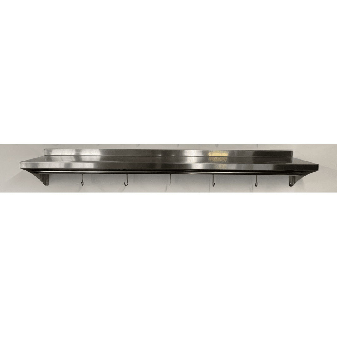 1500mm Stainless Steel Wall Shelf With Hook Rail