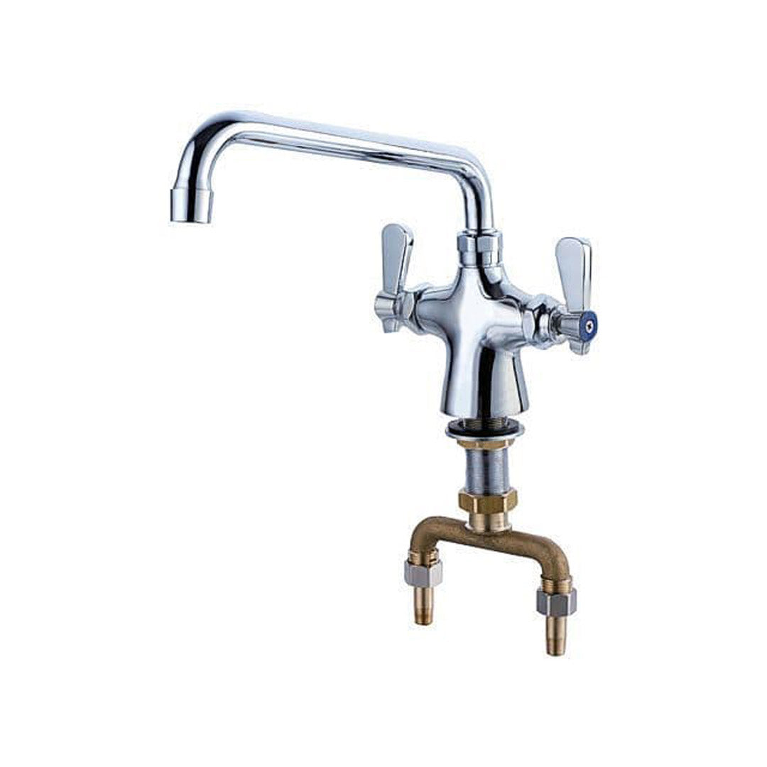 Commercial Heavy Duty Deck Mounted Monobloc Straight Neck Taps