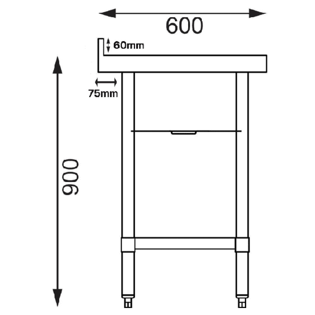 Double Bowl Commercial Catering Sink - 1500x600x900mm - Right Hand Drainer