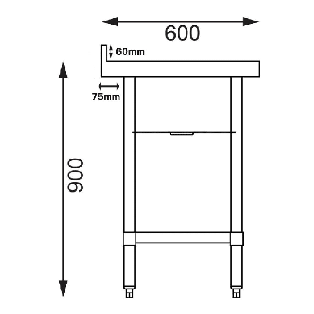 Single Bowl Commercial Catering Sink - 1200x600x900mm - Left Hand Drainer