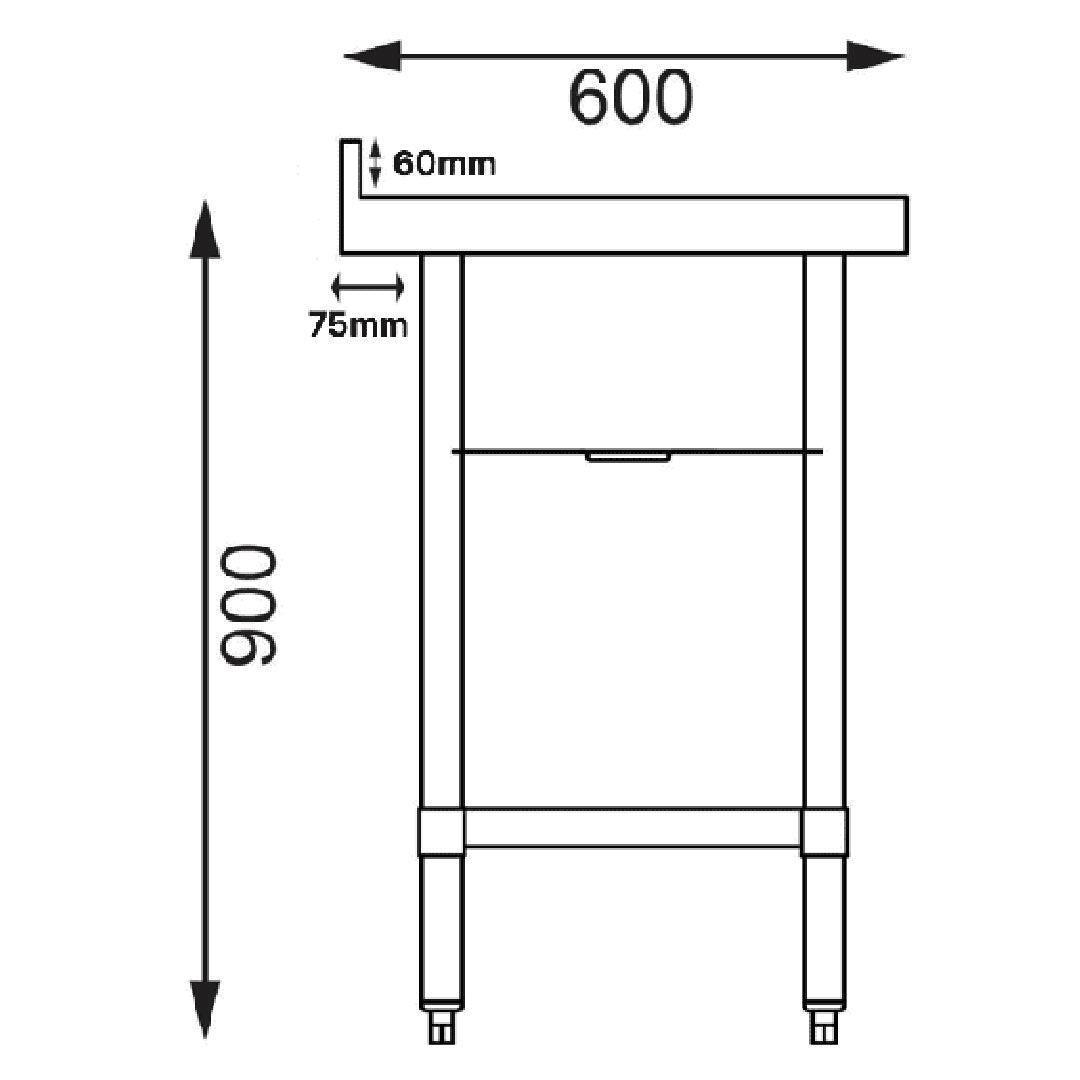 Single Bowl Commercial Catering Sink - 1200x600x900mm - Right Hand Drainer