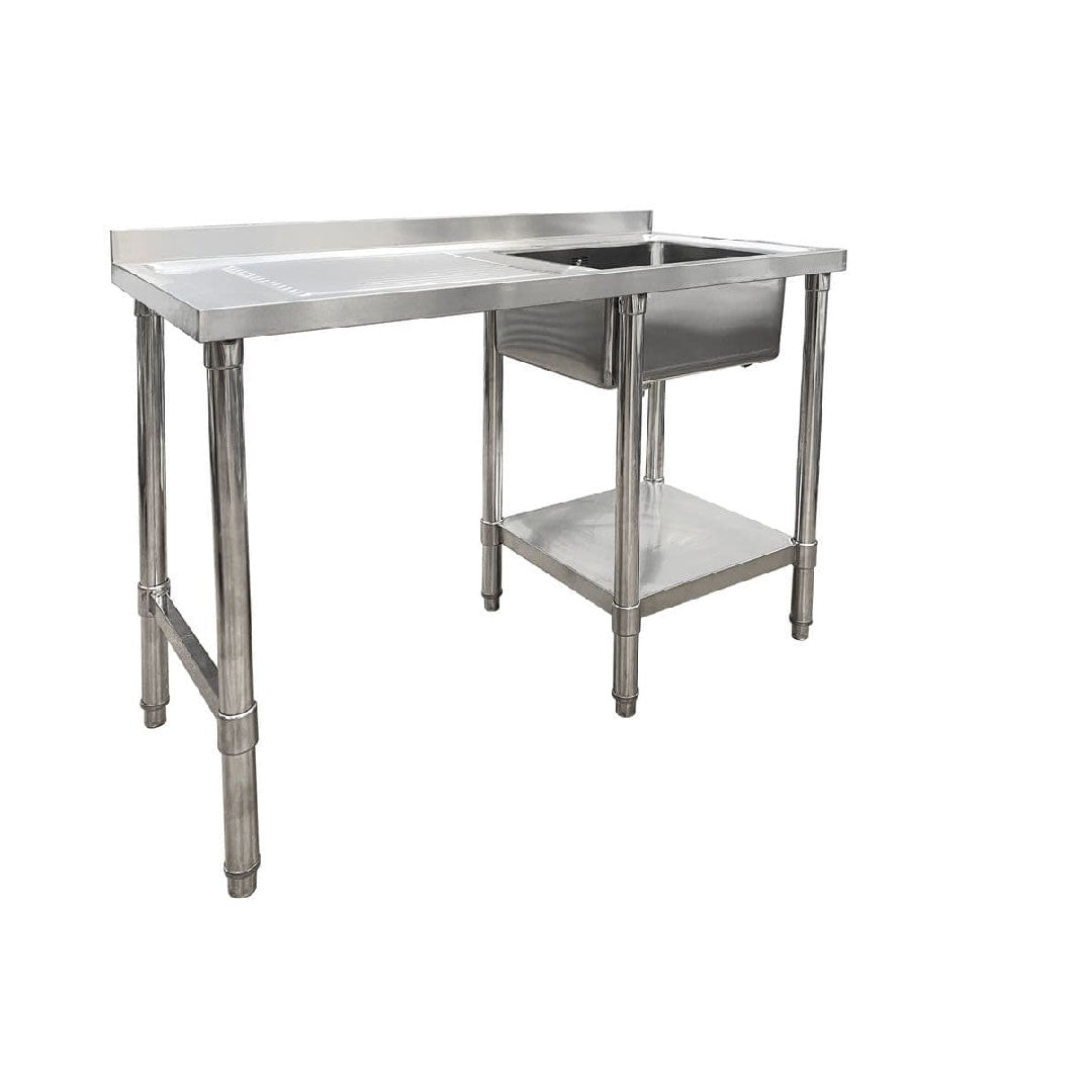 Single Bowl Commercial Sink For Dishwasher- 1200x650x900mm Left Hand Drainer