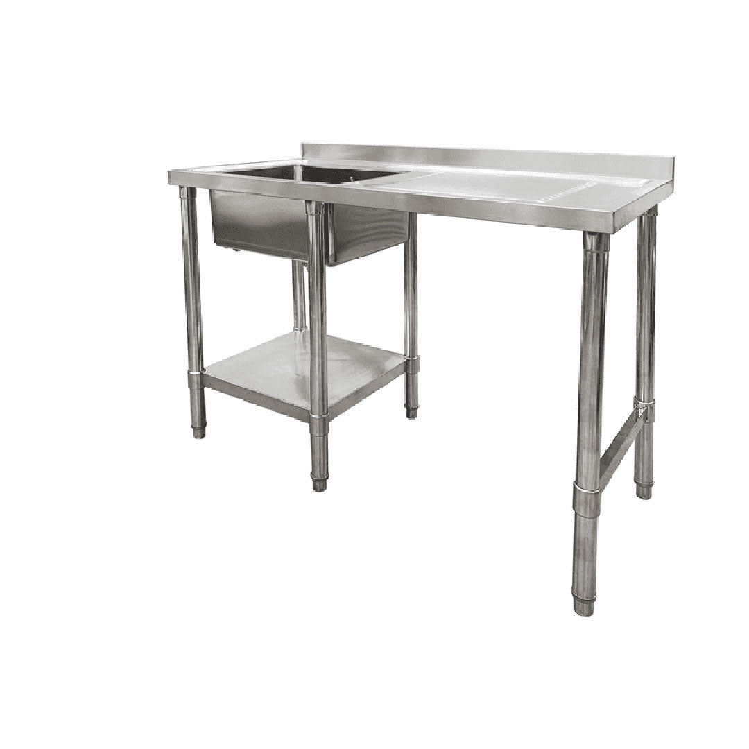 Single Bowl Commercial Sink For Dishwasher- 1200x650x900mm Right Hand Drainer