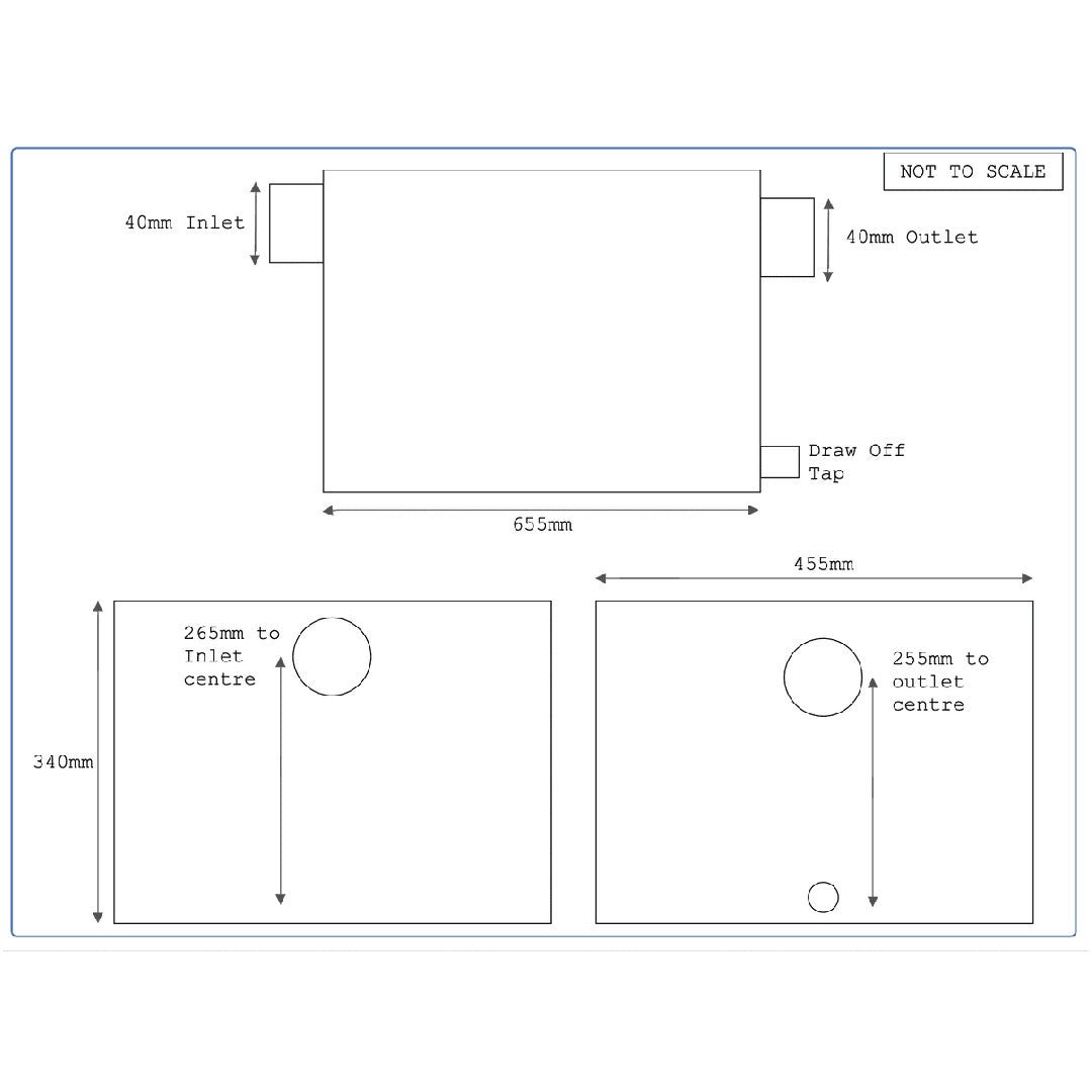 Stainless Steel 20KG - 105 Litre Grease Trap - Fat Separator - Catering Taps