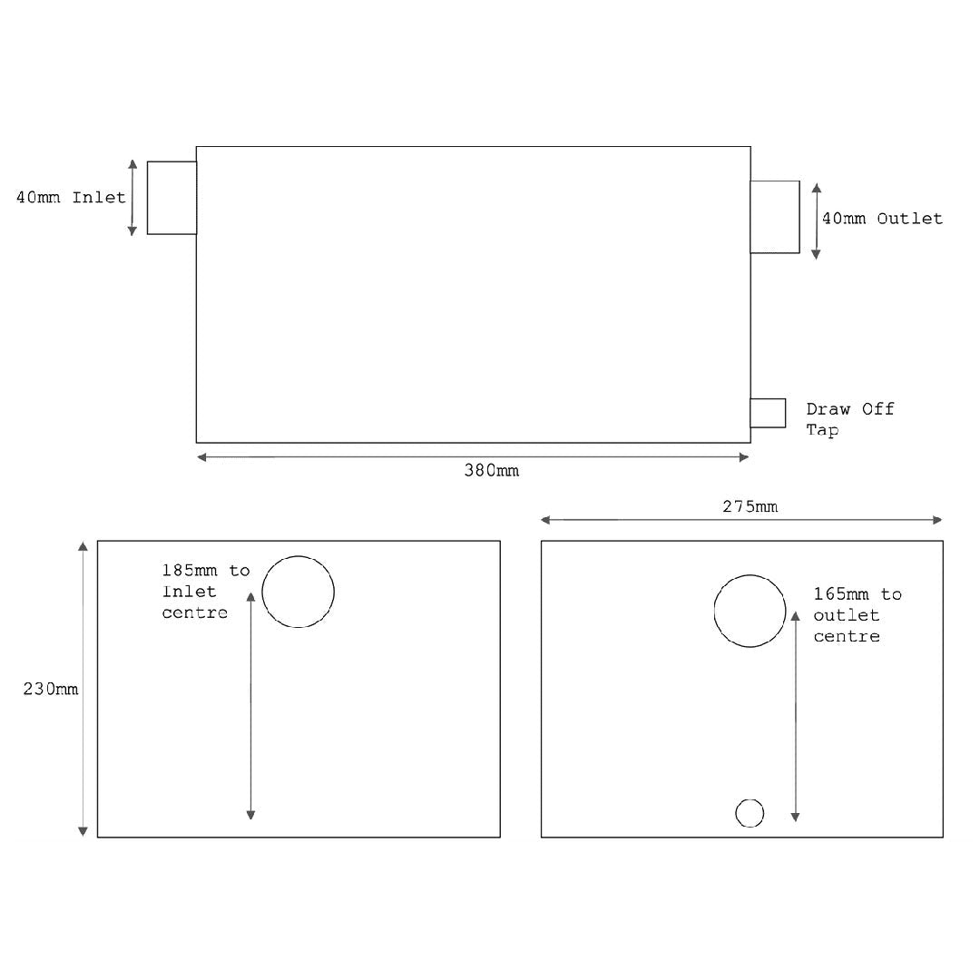 Stainless Steel 5KG - 16 Litre Grease Trap - Fat Separator - Catering Taps
