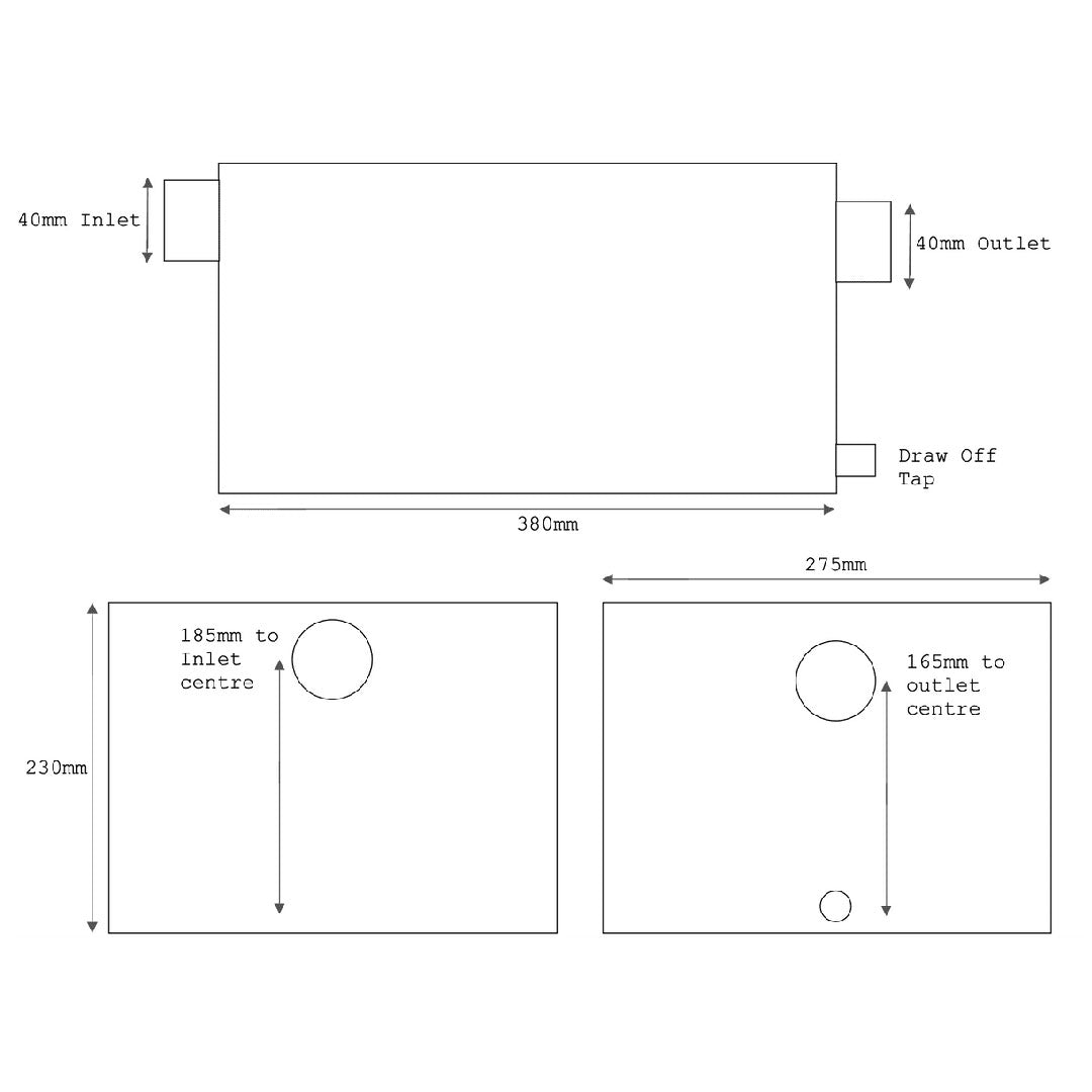 Stainless Steel 5KG - 16 Litre Grease Trap - Fat Separator