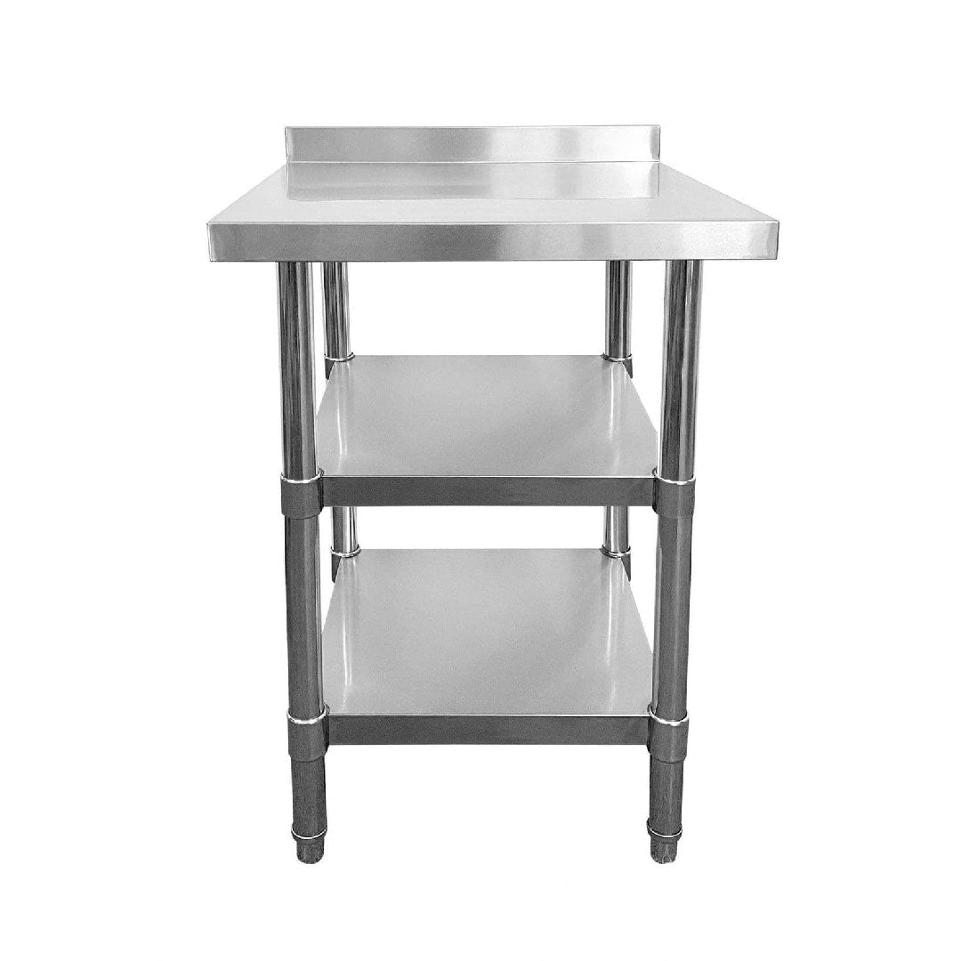 Stainless Steel Wall Prep Table - 600x600x900mm - 2 Under Shelves - Gantry