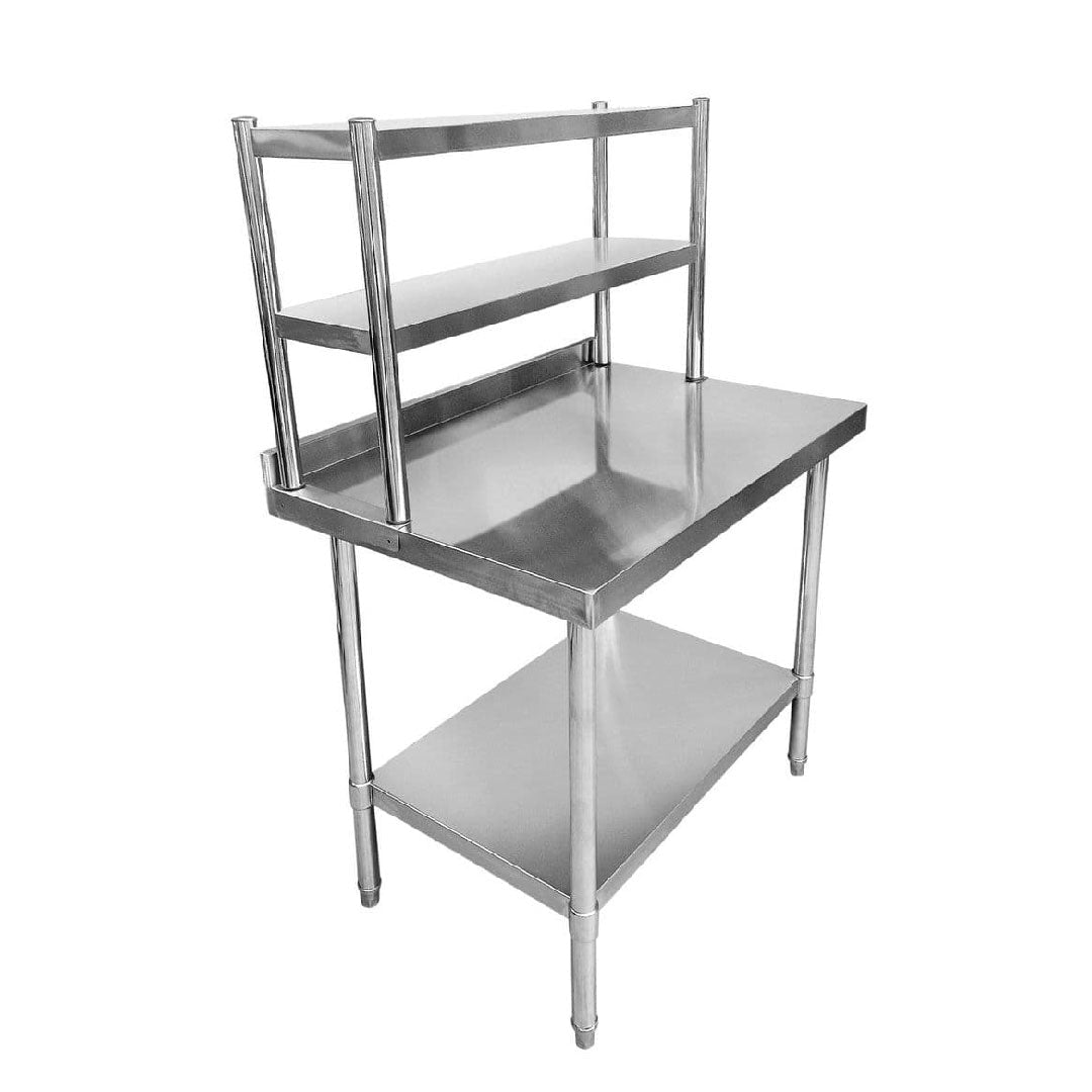 Stainless Steel Wall Prep Table With Gantry - 1000x600x900mm - Catering Taps