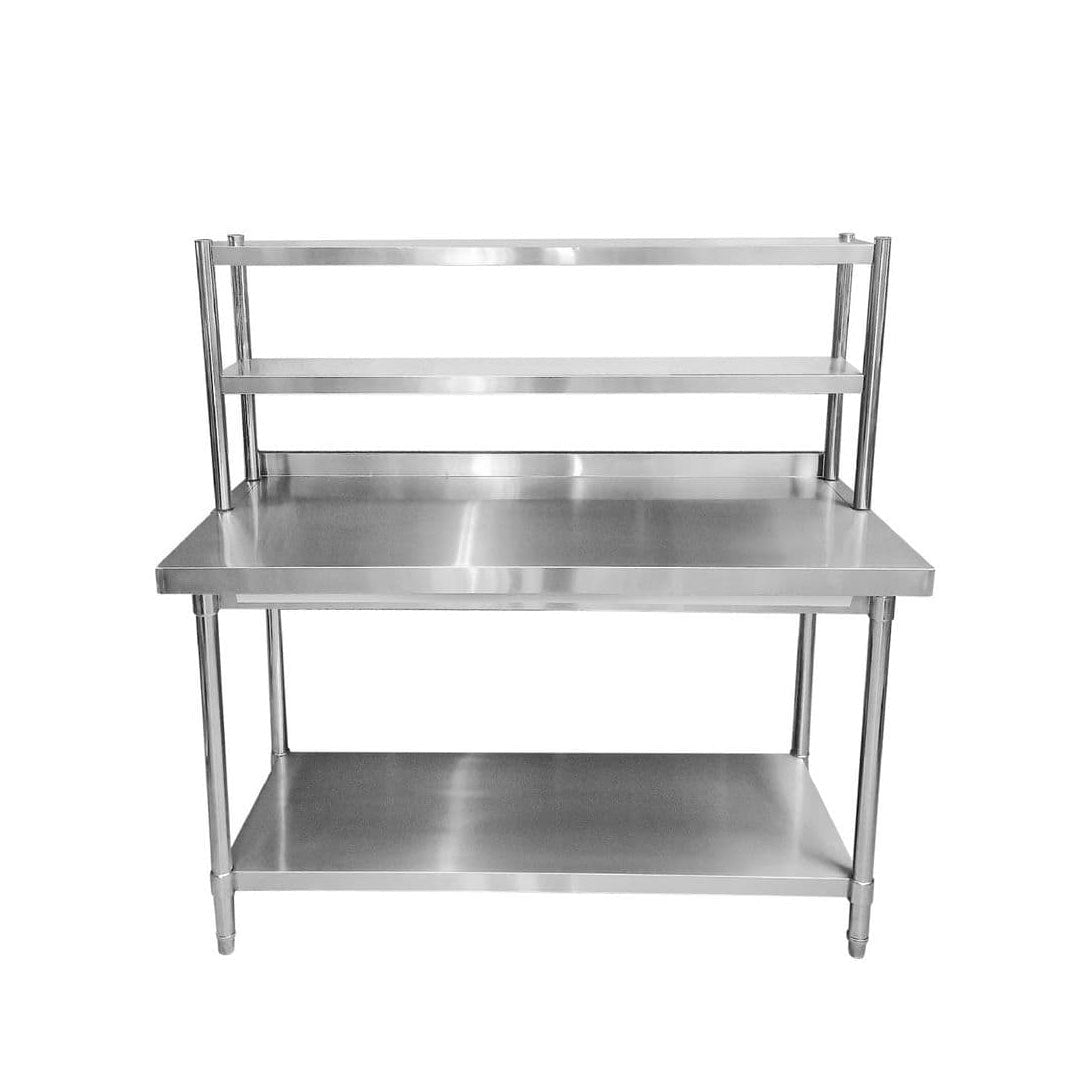 Stainless Steel Wall Prep Table With Gantry - 1500x600x900mm - Catering Taps