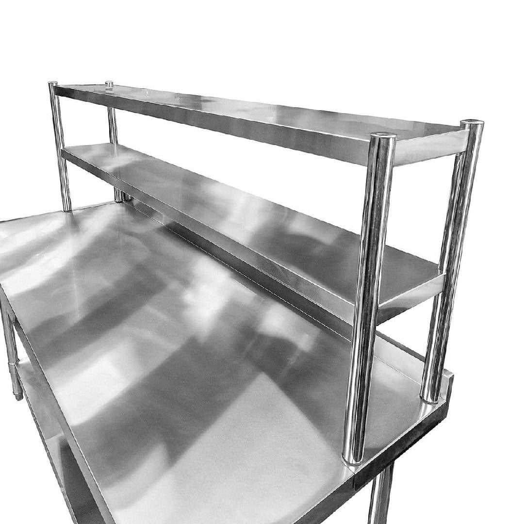Stainless Steel Wall Prep Table With Gantry - 1800x600x900mm