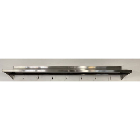 1800mm Stainless Steel Wall Shelf With Hook Rail - Catering Taps