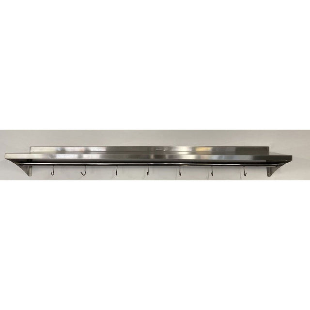 1800mm Stainless Steel Wall Shelf With Hook Rail - Catering Taps