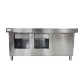 Commercial Double Bowl Sink Cupboard - 1800x600mm - Left Hand Drainer - Catering Taps