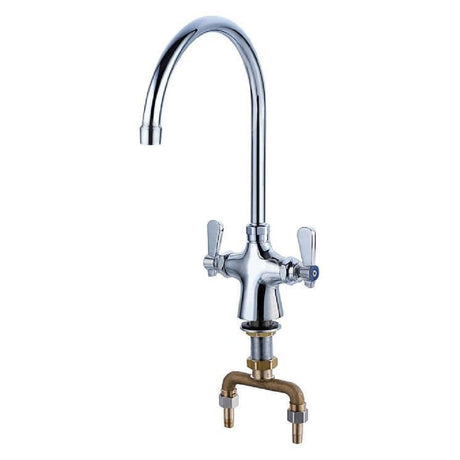 Commercial Heavy Duty Deck Mounted Monobloc Goose Neck Taps - Catering Taps