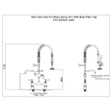 Commercial Mini Twin Inlet Pre Rinse Spray Arm With Bowl Filler Tap - Catering Taps