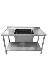 Commercial Pot Wash Sink - 1500x700x900mm - Single Bowl - Catering Taps
