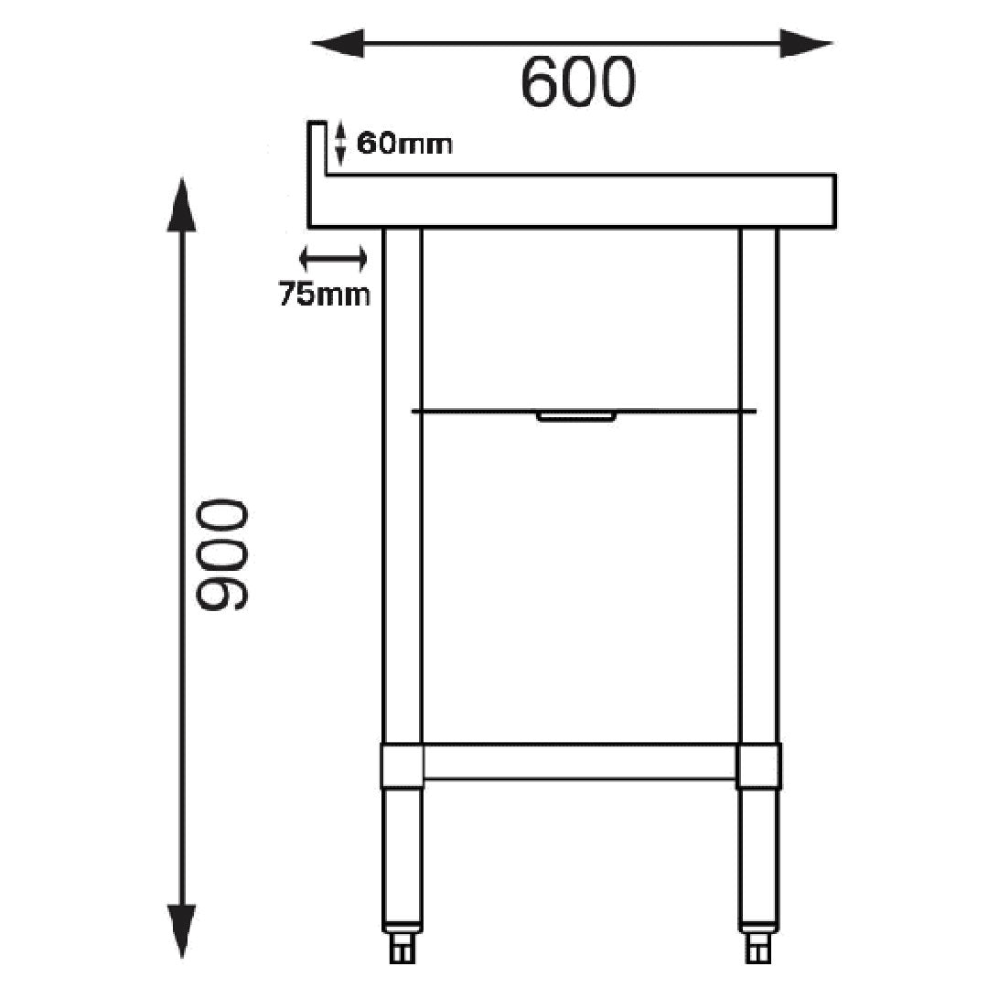 Double Bowl Commercial Catering Sink - 1800x600x900mm - Left Hand Drainer