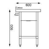 Double Bowl Commercial Catering Sink - 1800x600x900mm - Right Hand Drainer