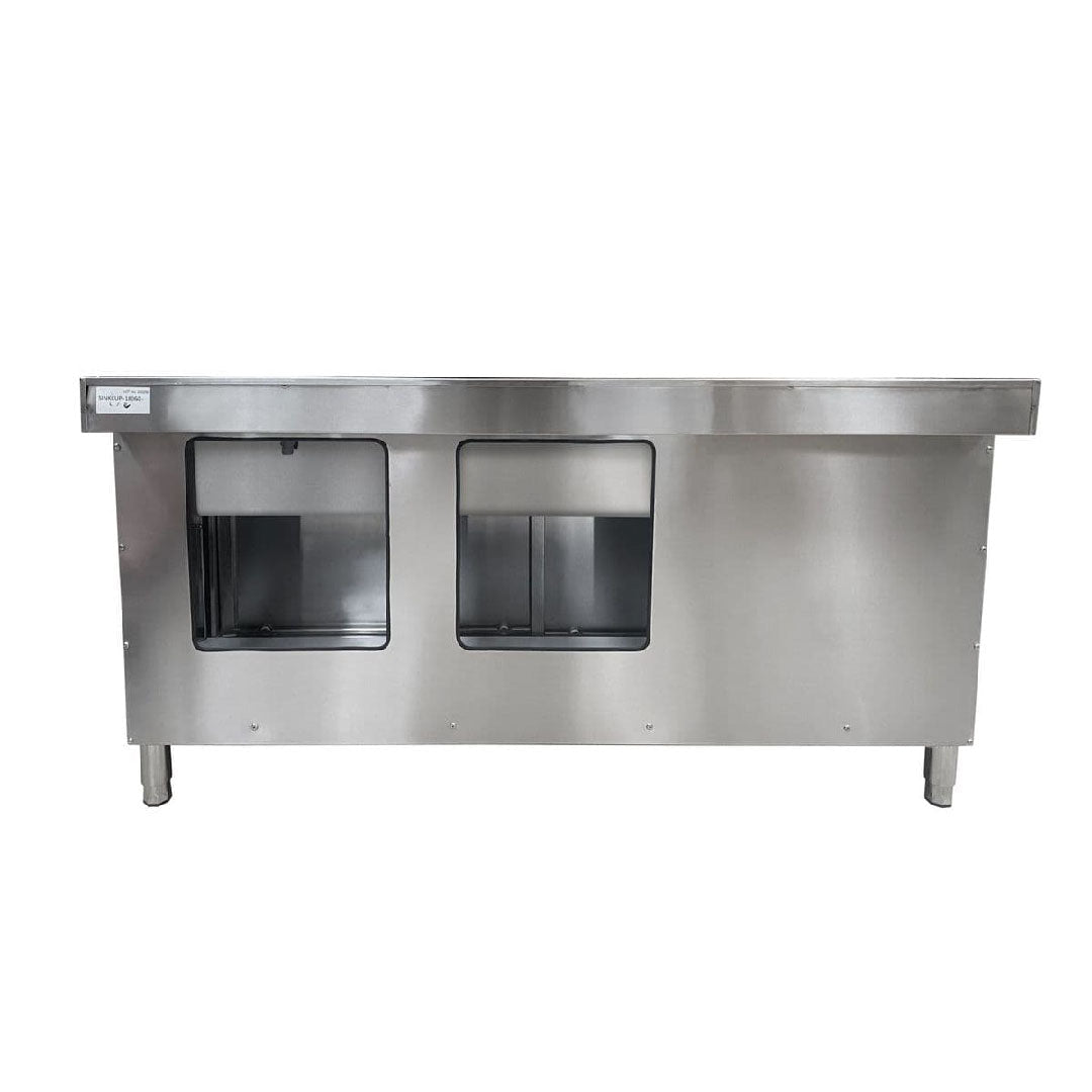 Double Bowl Commercial Sink Cupboard - 1500x600mm - Left Hand Drainer - Catering Taps