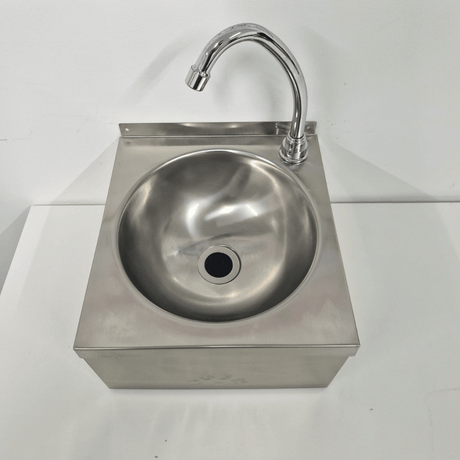 Knee Operated Hand Wash Sink - Front Push Panel - Catering Taps