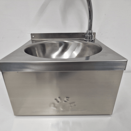 Knee Operated Hand Wash Sink - Front Push Panel - Catering Taps