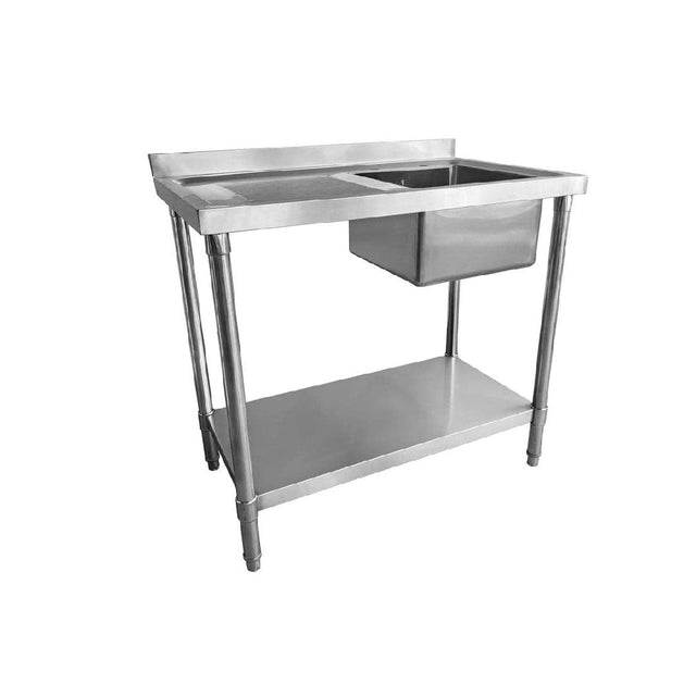 Single Bowl Commercial Catering Sink - 1000x600x900mm - Left Hand Drainer - Catering Taps