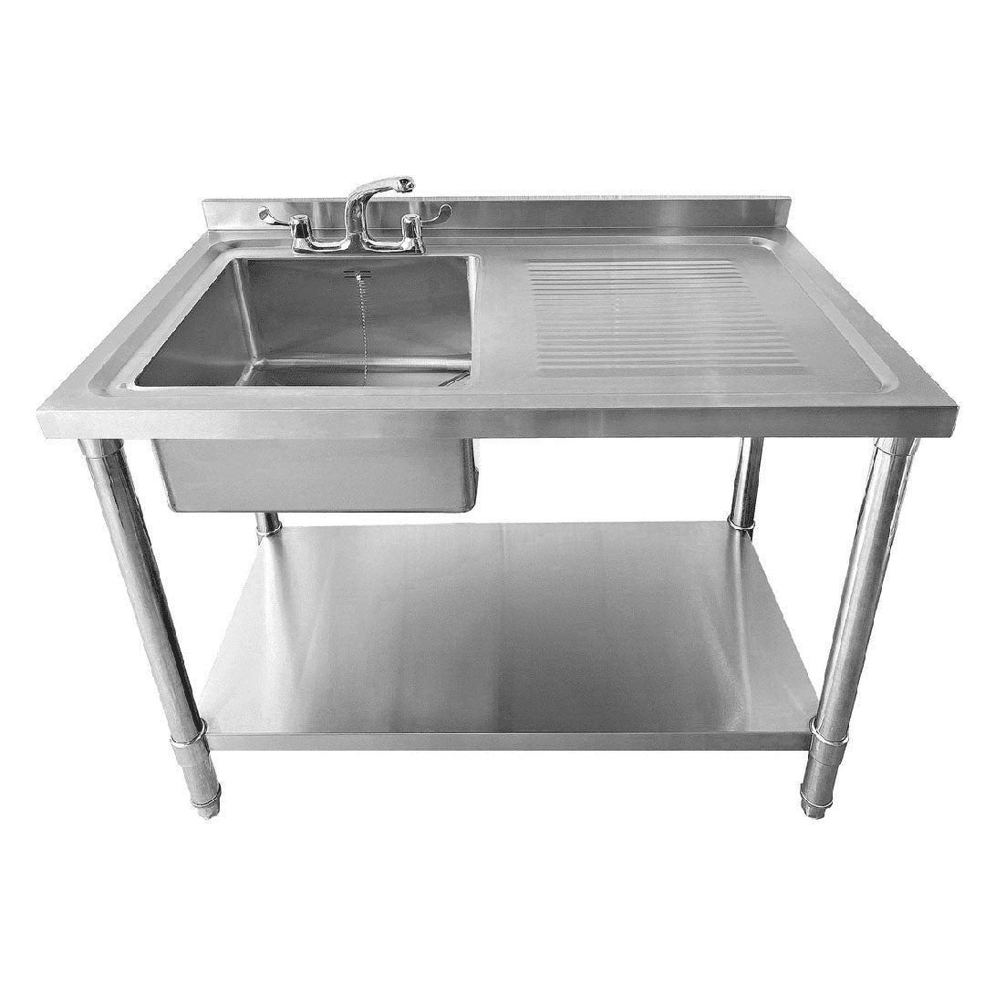 Single Bowl Commercial Catering Sink - 1000x600x900mm - Right Hand Drainer - Catering Taps