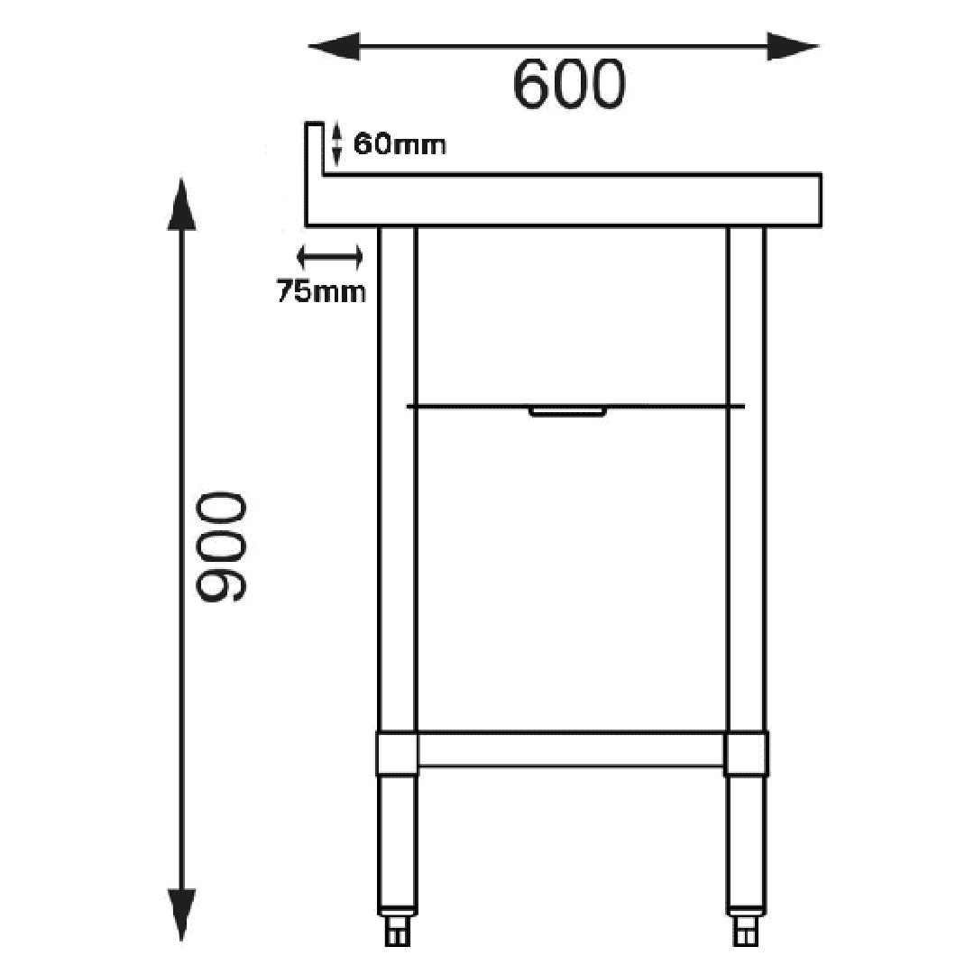 Single Bowl Commercial Catering Sink - 1000x600x900mm - Right Hand Drainer