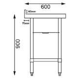 Single Bowl Commercial Catering Sink - 1000x600x900mm - Right Hand Drainer