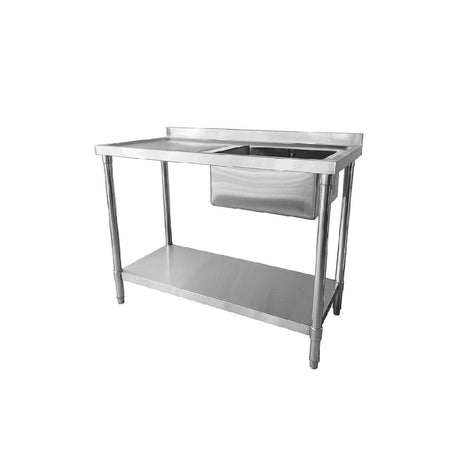 Single Bowl Commercial Catering Sink - 1200x600x900mm - Left Hand Drainer - Catering Taps