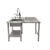 Single Bowl Commercial Sink For Dishwasher - 1200x650x900mm Right Hand Drainer - Catering Taps