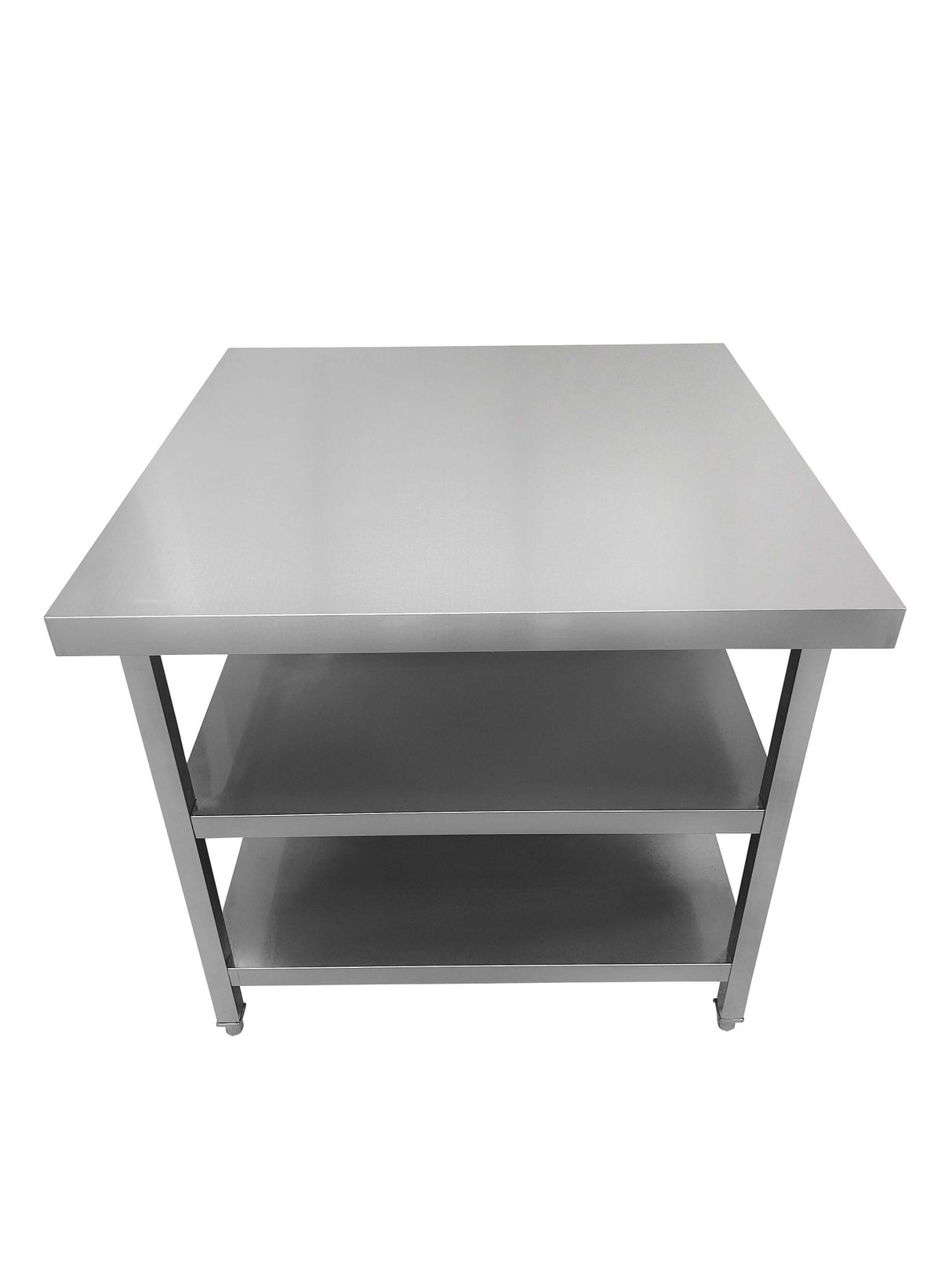 Stainless Steel Centre Table - 1000x1000x900mm - 2 Shelves - Catering Taps