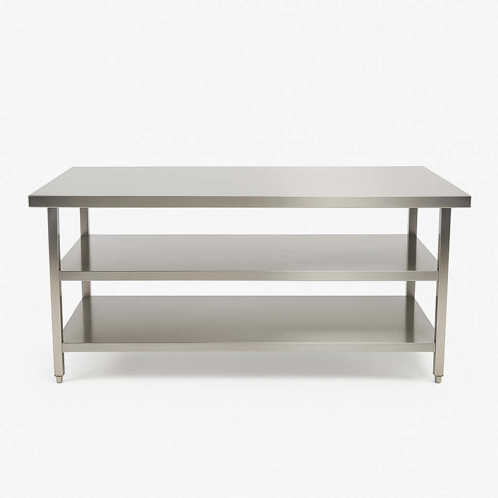 Stainless Steel Centre Table - 1800x800x900mm - 2 Shelves - Catering Taps