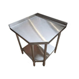 Stainless Steel Corner Table - 800x800x900mm - Catering Taps