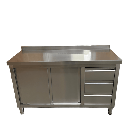Stainless Steel Cupboard With Drawers - 1500x600mm - Catering Taps