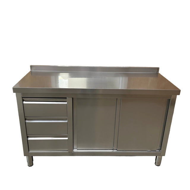 Stainless Steel Cupboard With Drawers - 1500x600mm - Catering Taps