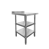 Stainless Steel Wall Prep Table - 600x600x900mm - 2 Under Shelves