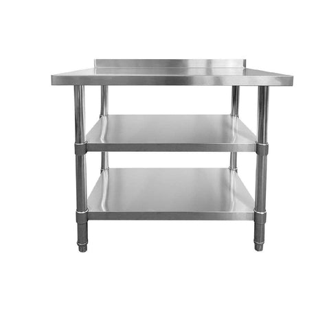 Stainless Steel Wall Prep Table - 900x600x900mm - 2 Under Shelves - Catering Taps