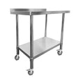 Stainless Steel Wall Prep Table - 900x600x900mm - Castors - Catering Taps