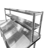 Stainless Steel Wall Prep Table With 2 Shelves & Gantry - 900x600x900mm - Catering Taps