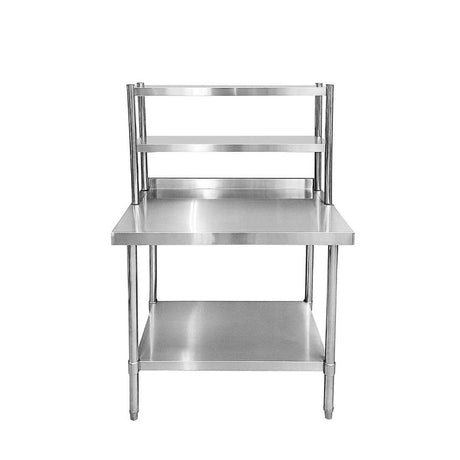 Stainless Steel Wall Prep Table With Gantry - 1000x600x900mm - Catering Taps