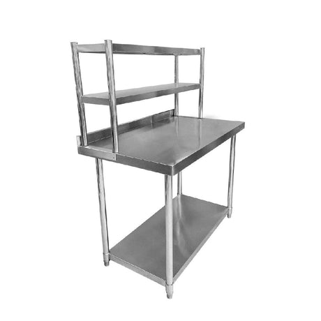 Stainless Steel Wall Prep Table With Gantry - 1200x600x900mm - Catering Taps