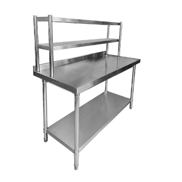 Stainless Steel Wall Prep Table With Gantry - 1500x600x900mm - Catering Taps