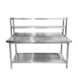 Stainless Steel Wall Prep Table With Gantry - 1800x600x900mm - Catering Taps