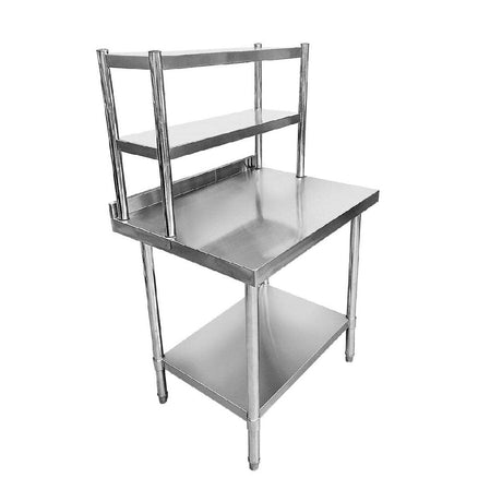 Stainless Steel Wall Prep Table With Gantry - 600x600x900mm - Catering Taps