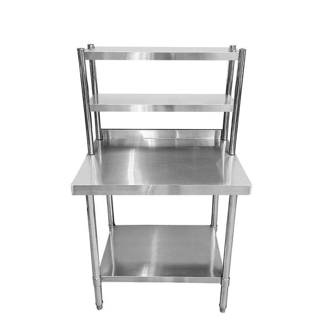 Stainless Steel Wall Prep Table With Gantry - 900x600x900mm - Catering Taps